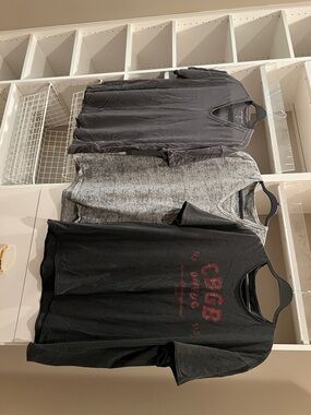 John Varvatos Men's Short Sleeve Tee Bundle - Black, Charcoal, Heather Gray